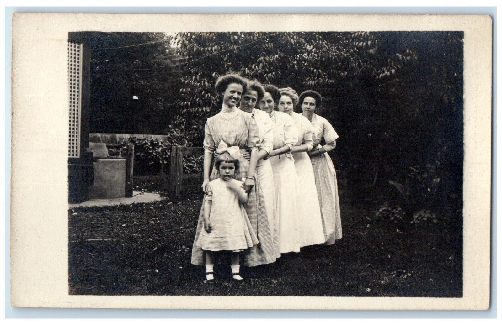 c1910's Cute Little Girl And Womans RPPC Photo Unposted Antique Postcard