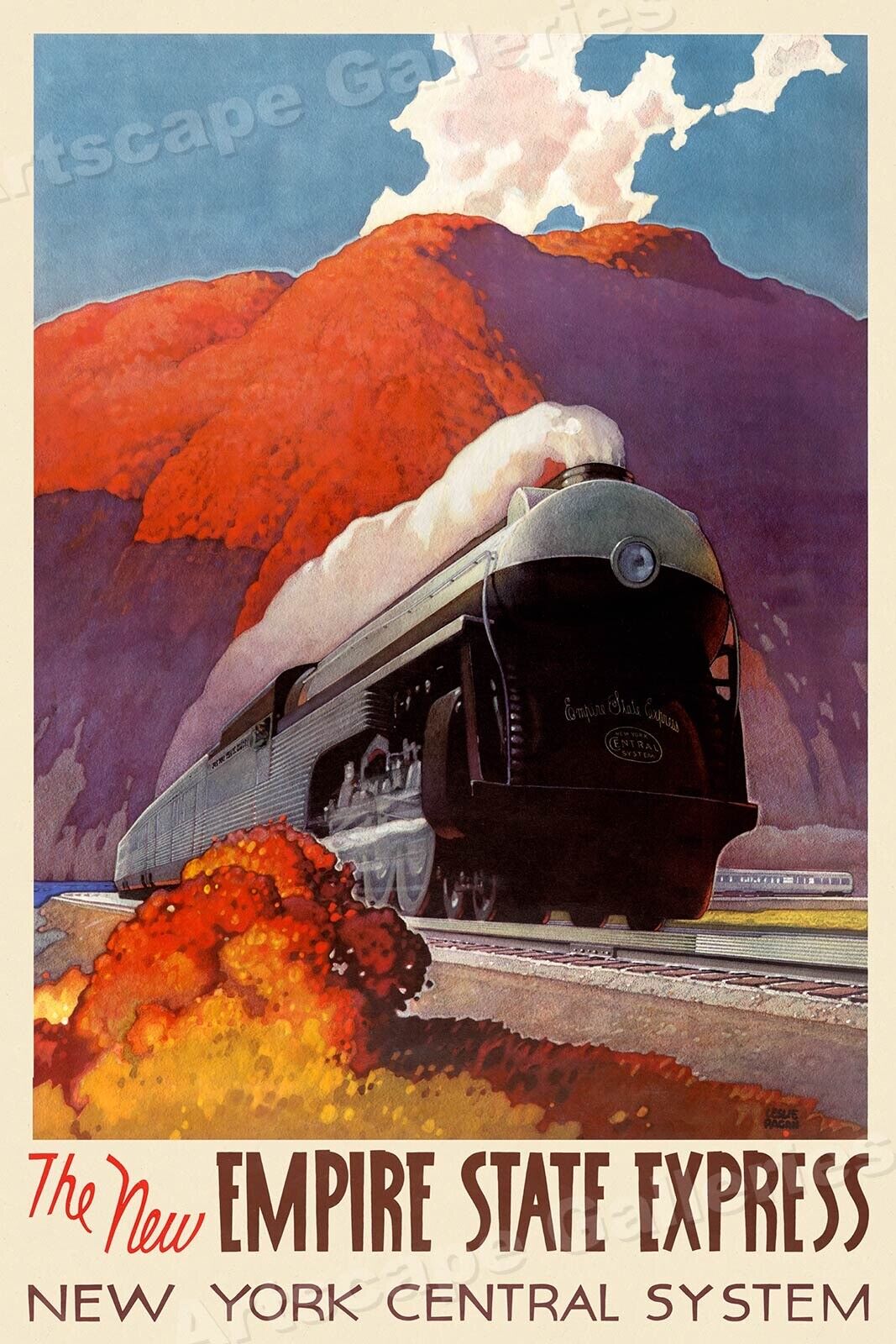 1940s Empire State Express New York Central System Classic Travel Poster - 24x36