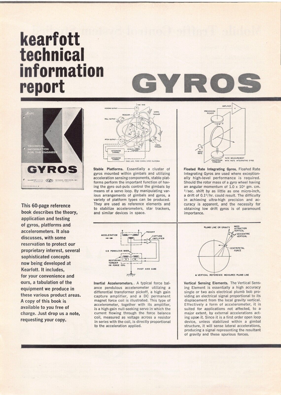 Kearfott Gyros Technical Information Vintage Magazine Print Advertisement