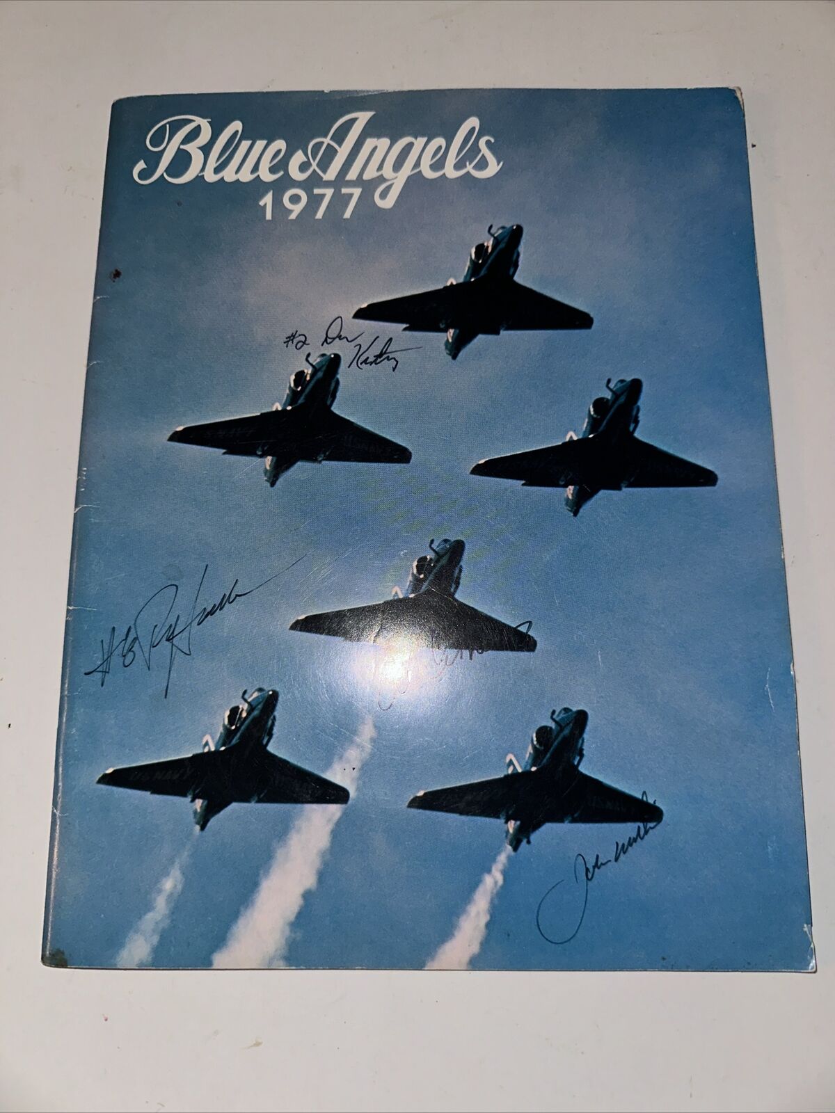 Vintage US Navy 1977 BLUE ANGELS Air Show Recruitment Program Multi-Signed X 12