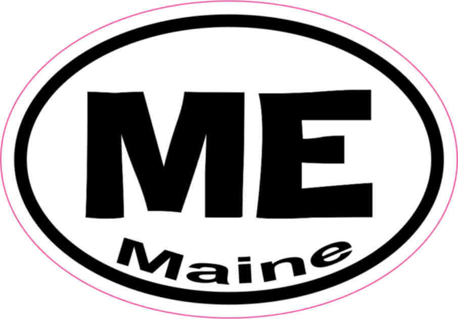 3X2 Oval ME Maine Sticker Vinyl State Vehicle Window Stickers Car Bumper Decal