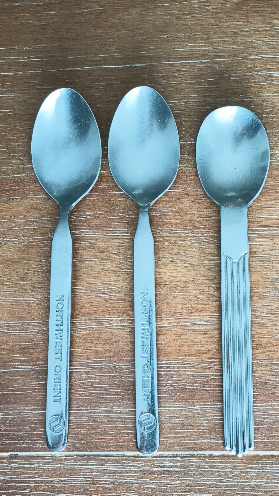 Northwest Orient Airlines Stainless Silverware Spoons Lot of 2 with Cambridge 