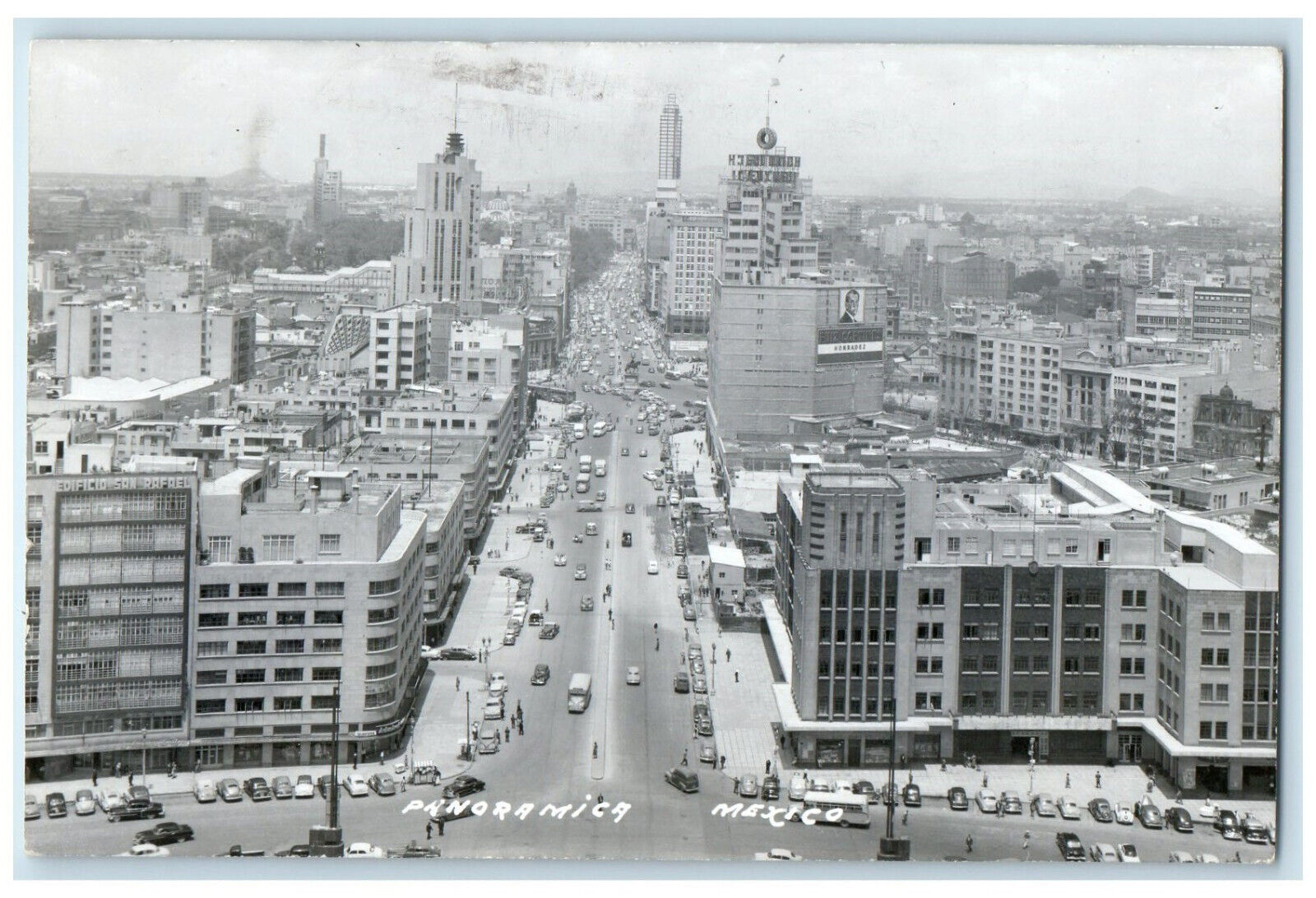 1953 Air View Panoramica Mexico City Mexico Posted Vintage RPPC Photo Postcard