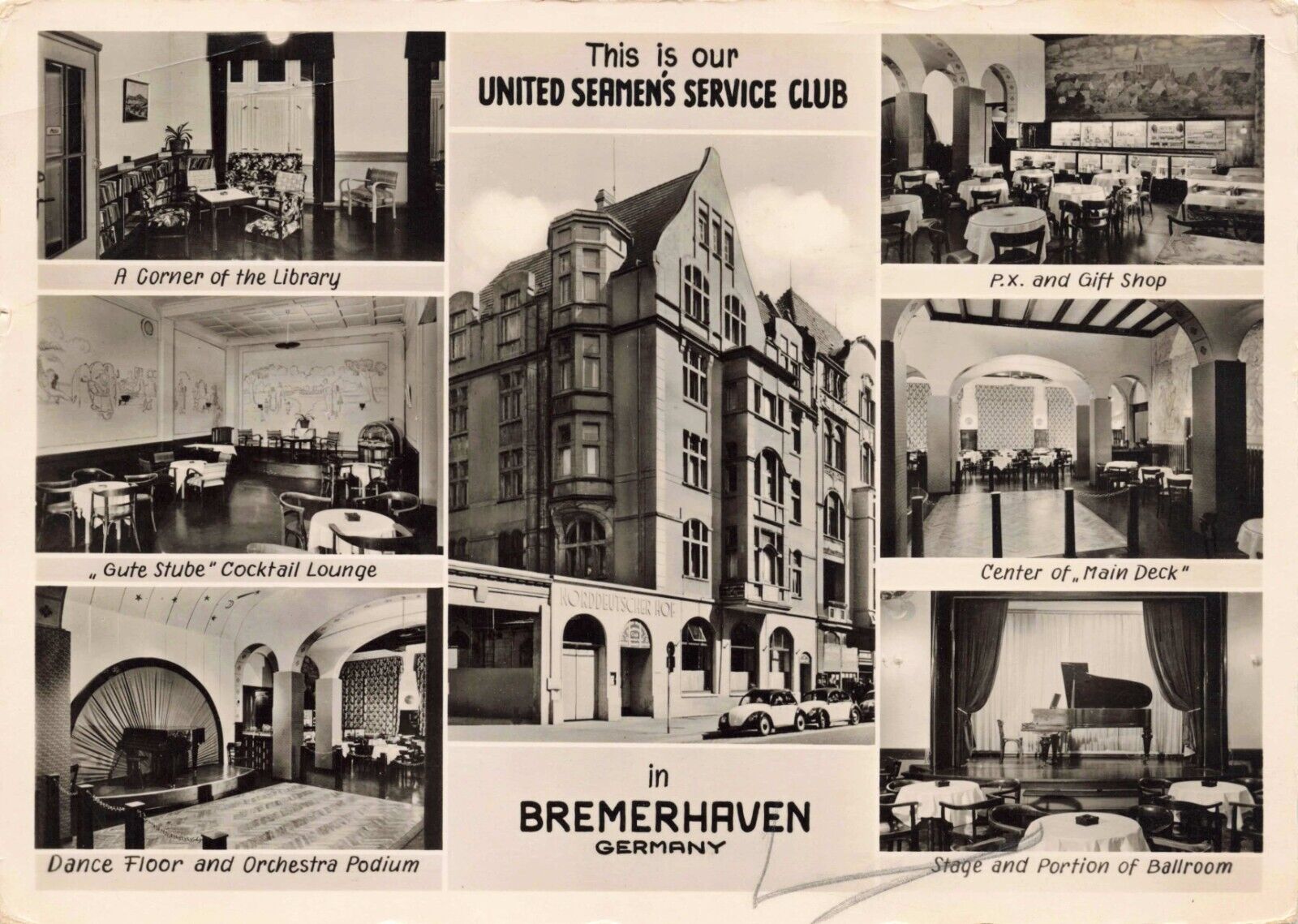 United Seaman's Service Club Bremerhaven, Germany  Posted Army 1952