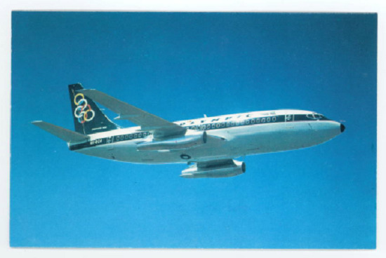 Olympic Airways Postcard - Vintage 1960\'s Boeing 737-200 Jet Air Airplane Card