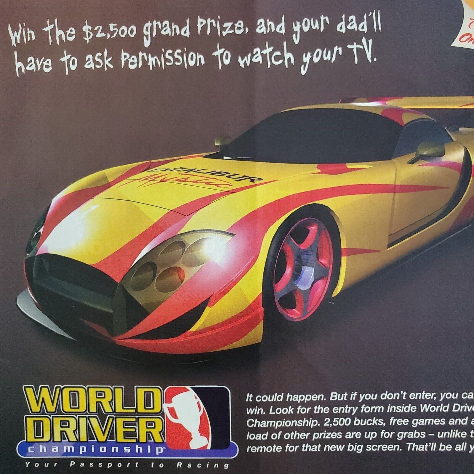 PRINT ADVERTISEMENT Nintendo 64 World Driver Championship Power Magazine AD T92