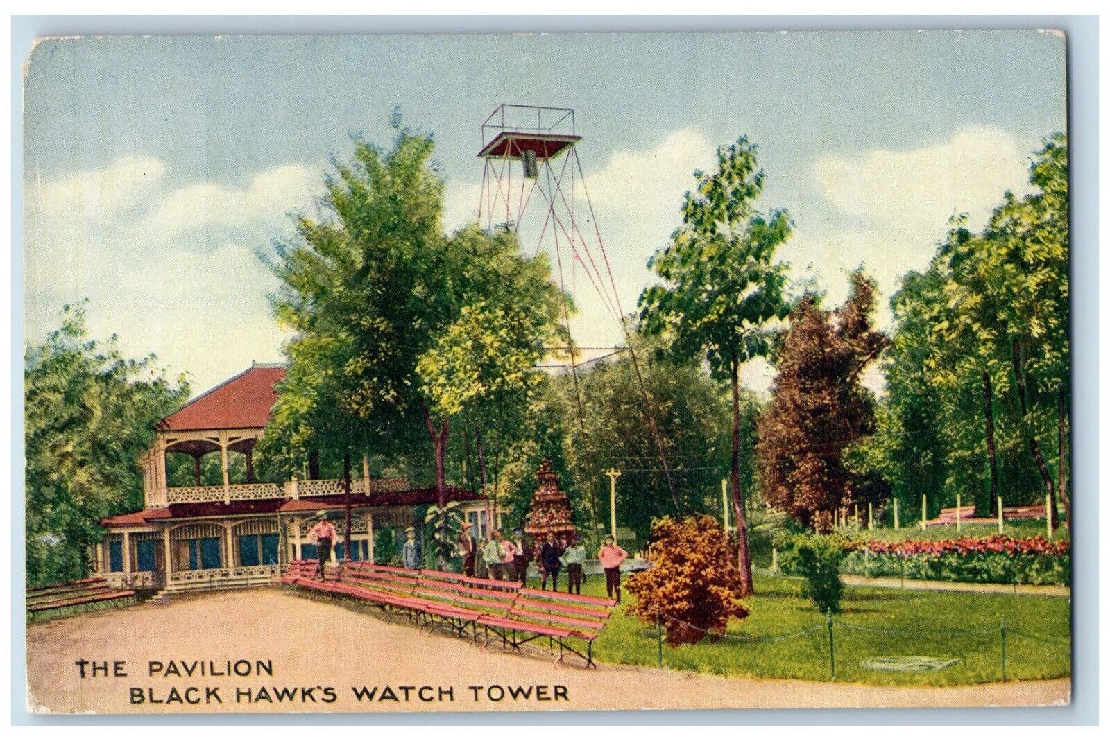 Black Hawk South Dakota SD Postcard The Pavilion Black Hawk\'s Watch Tower c1905