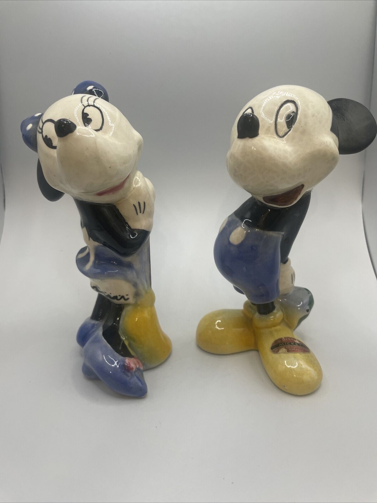 Mickey & Minnie Mouse~Ceramic Figurines By American Pottery Co. LA Calif. 1940’s