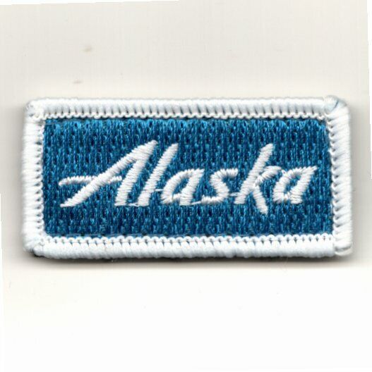FSS ALASKA AIRLINE LOGO GUARD PILOTS WHITE BORDER HOOK & LOOP EMBROIDERED PATCH