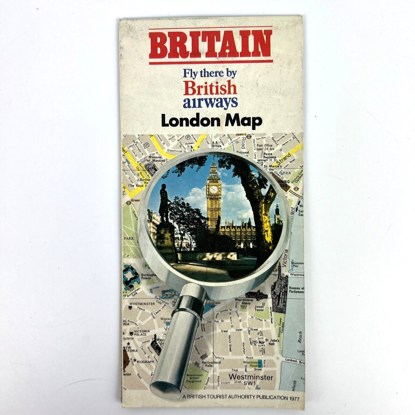 Vintage Map of London by British Airways 1977 Fold-Up British Tourist Authority