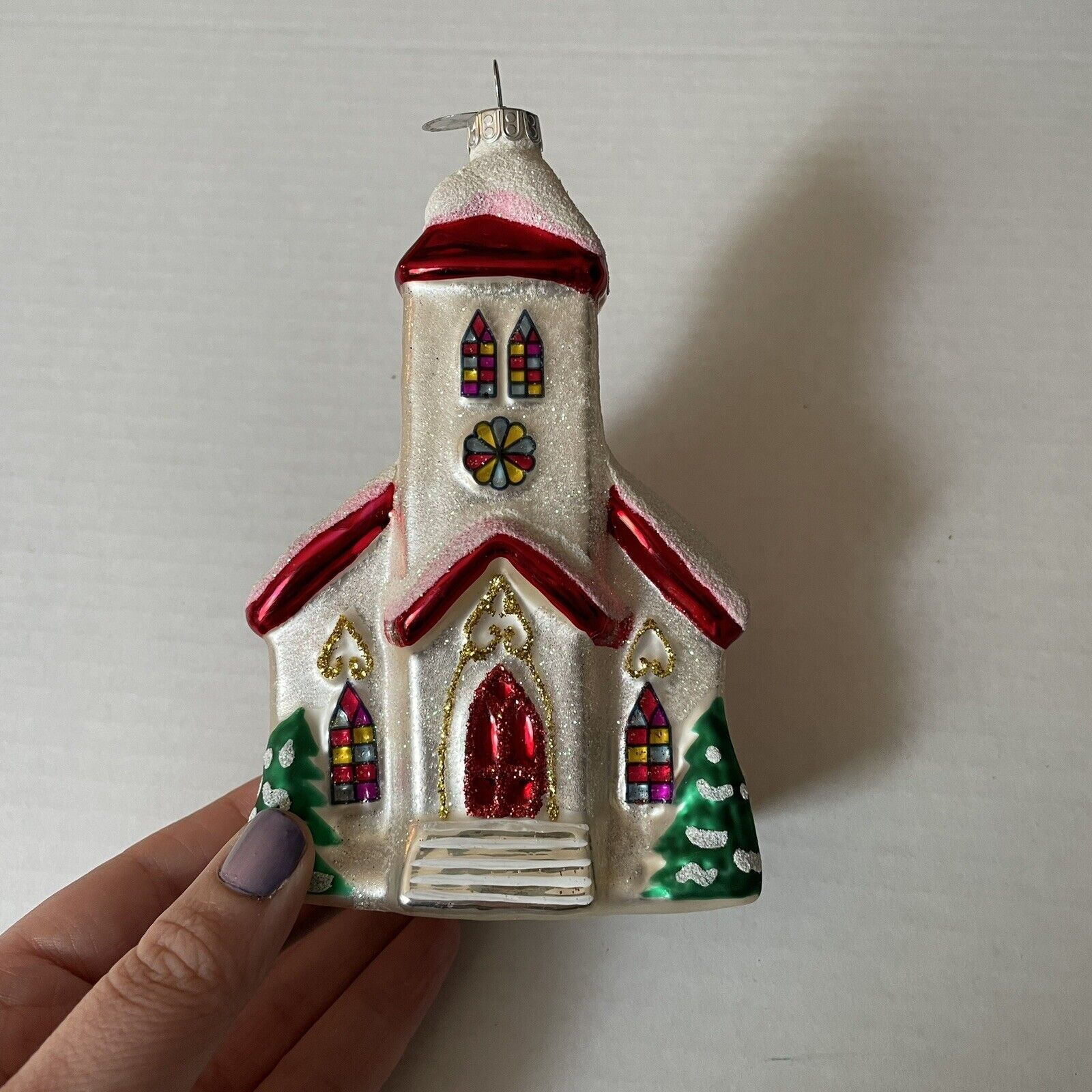 Radko Christmas Ornament Celebrations Church Blown Glass Cathedral Decor