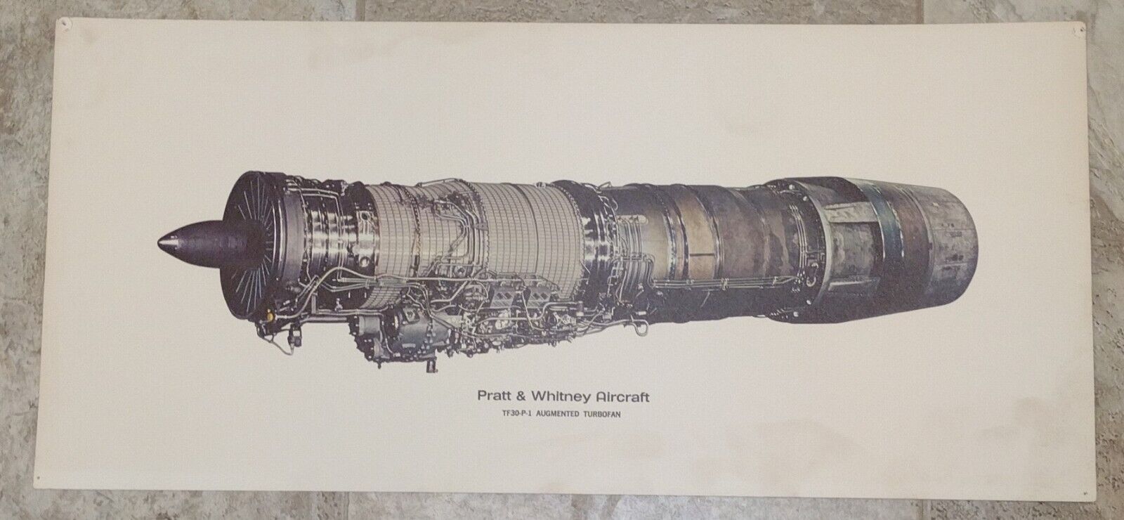 Poster TF30-P-1 AUGMENTED Turbofan - United Technologies Pratt & Whitney 24X11\