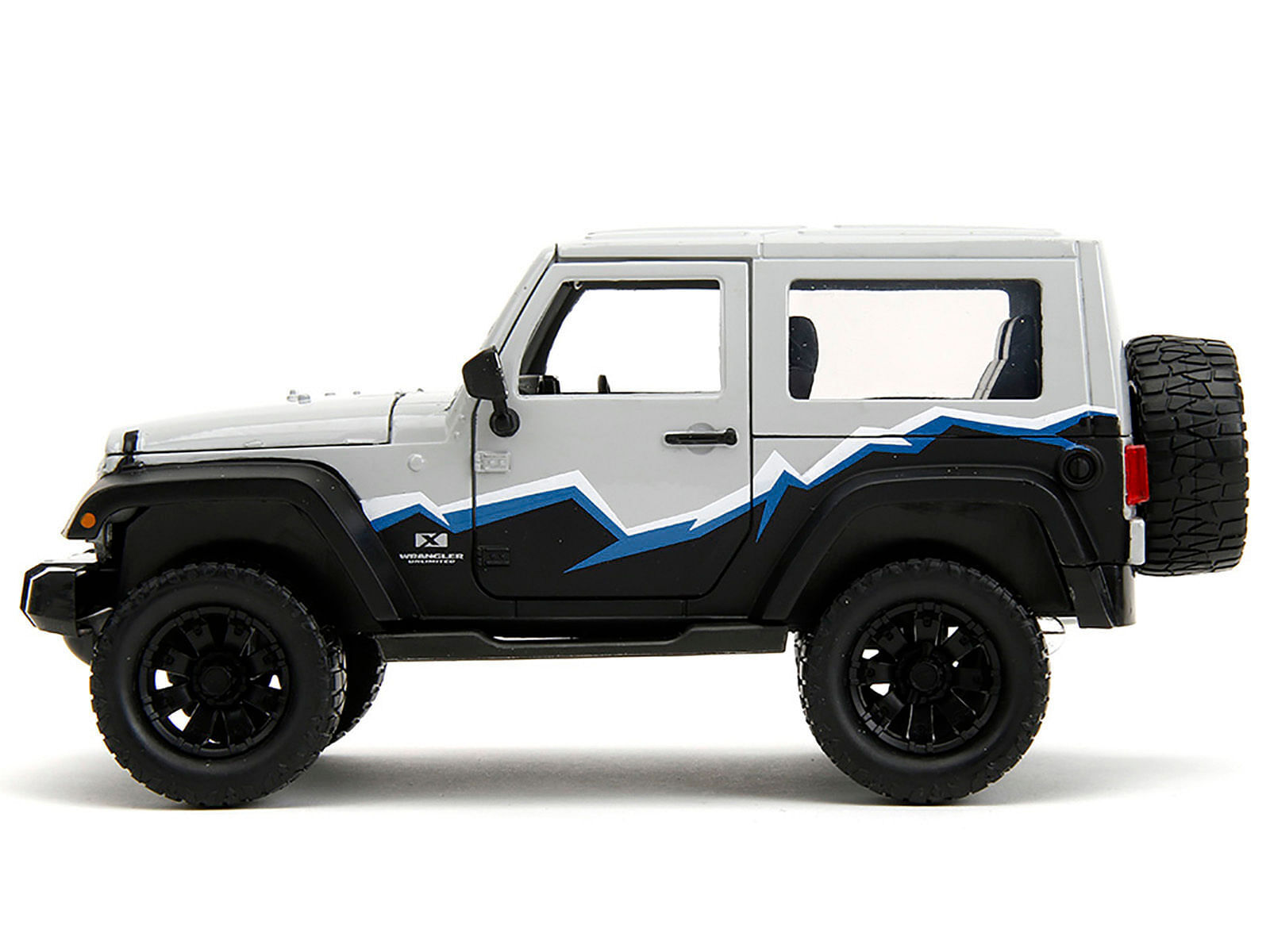 2007 Jeep Wrangler Gray and Black with Blue and White Stripes with Extra Wheels