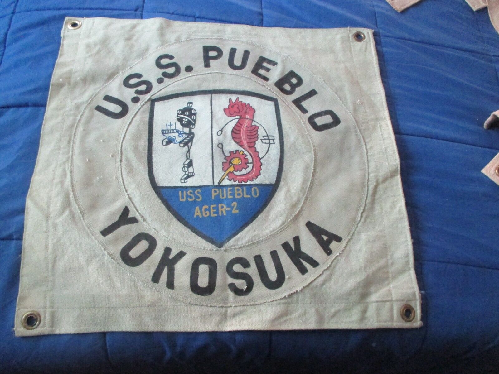 V/N ERA USS PUEBLO AGER-2 SPY SHIP  WALL FLAG 