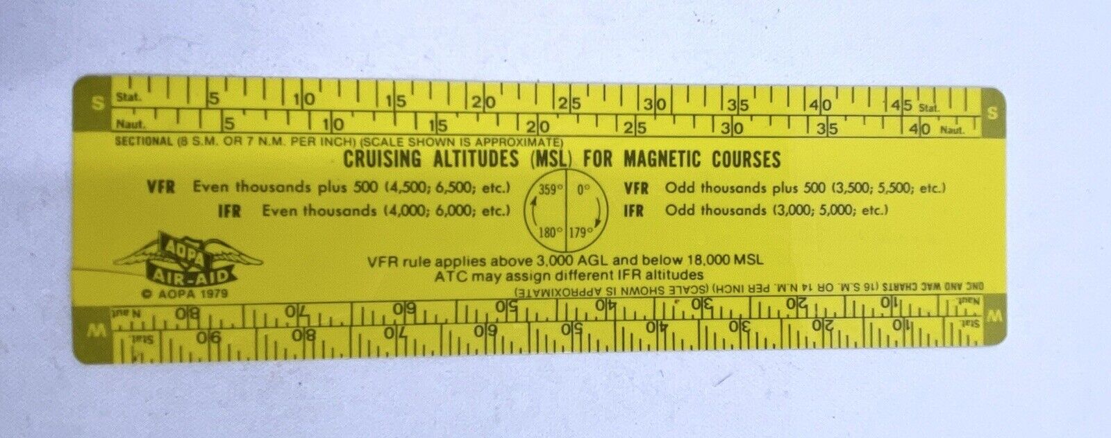 Vintage 1979 Aopa Air Aid Cruising Altitudes (MSL) For Magnetic Courses