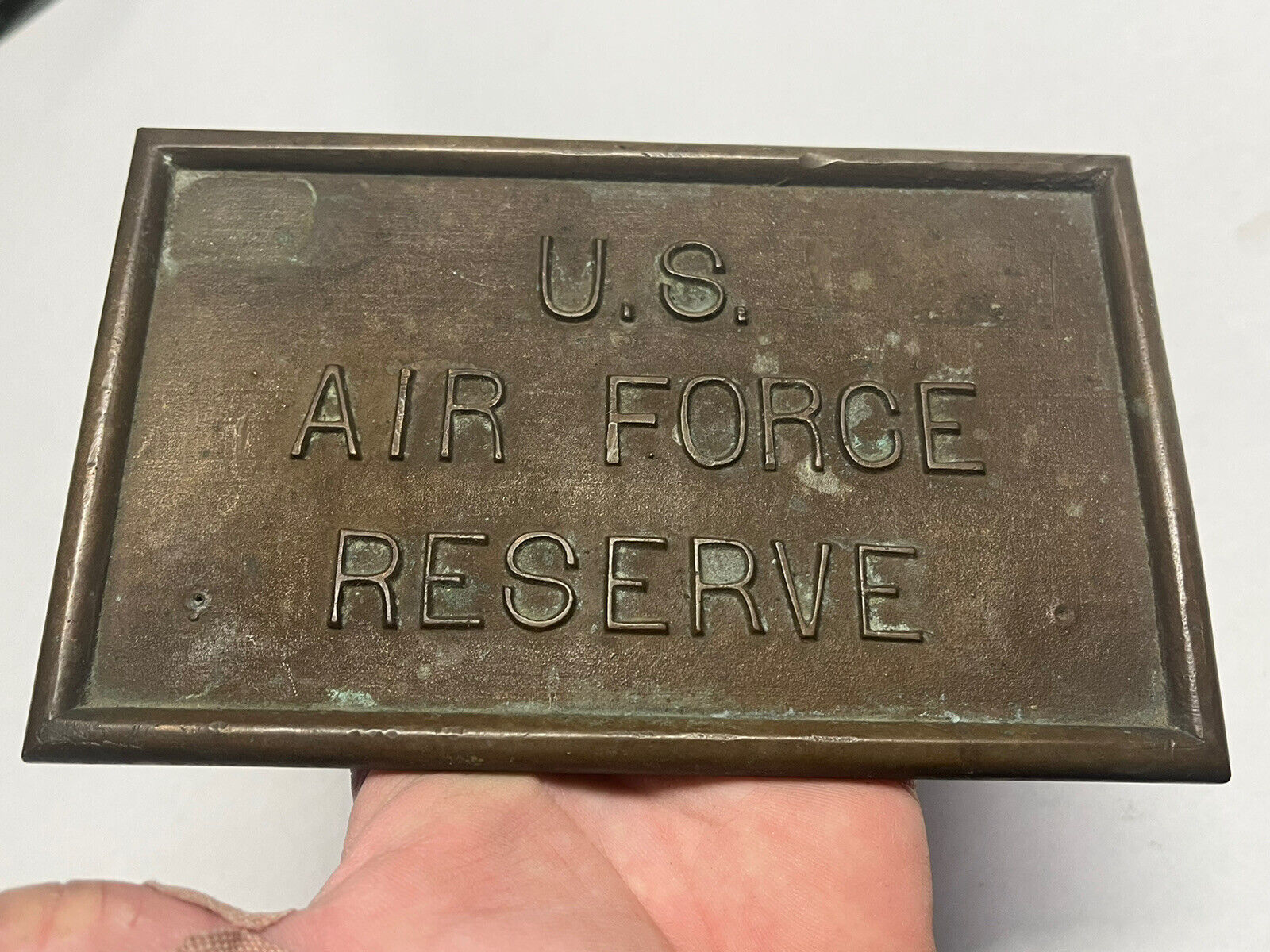 Brass Air Force Reserve Base Airport Sign AIRCRAFT METAL Airplane Jet Aviation