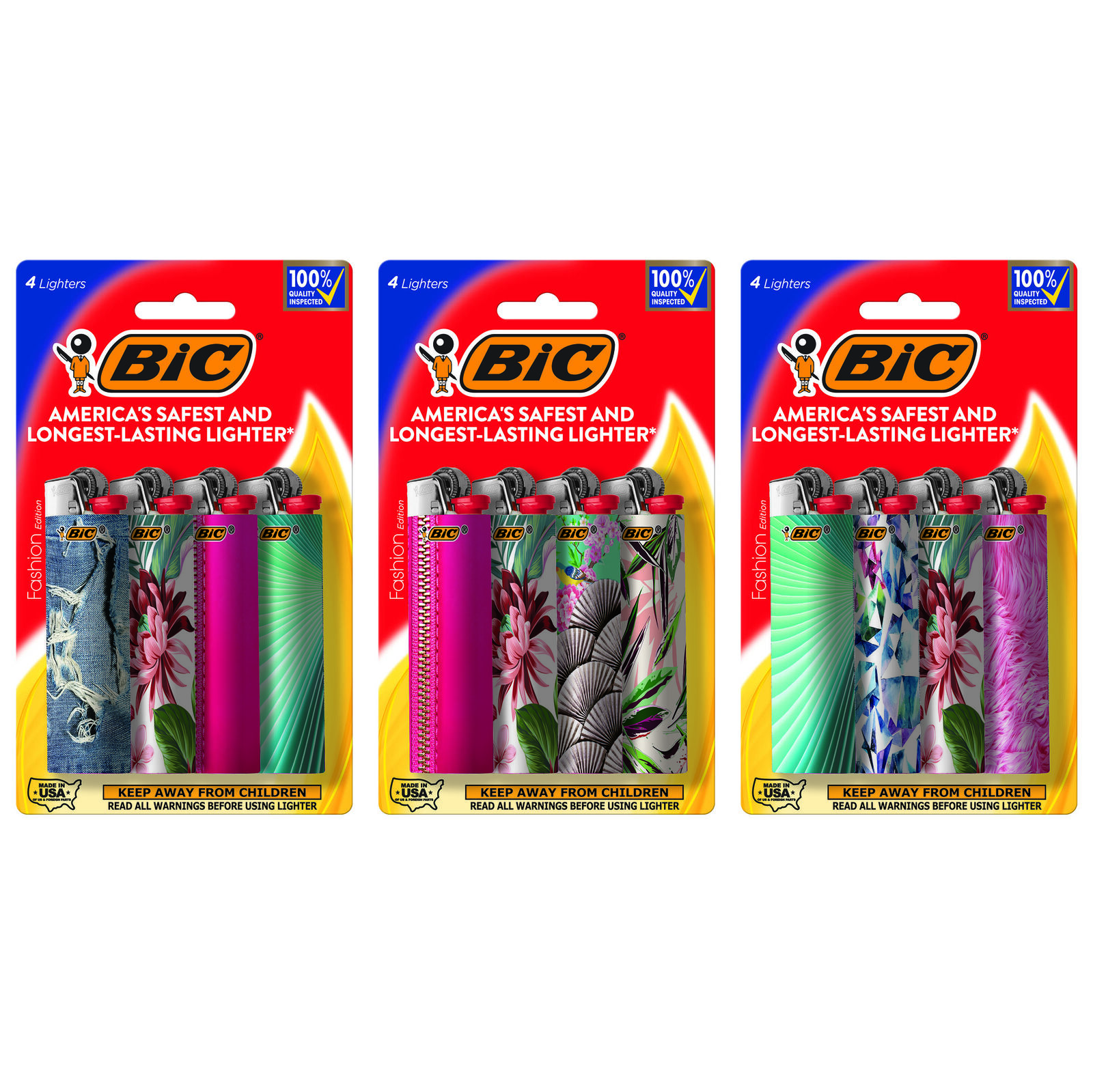BIC Pocket Lighter, Fashion Series, 12-Pack (Designs May Vary)