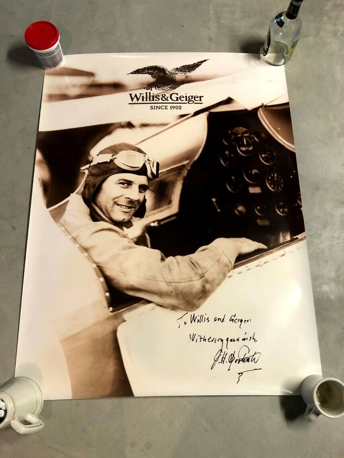 JIMMY DOOLITTLE WILLIS & GEIGER A-2 FLIGHT JACKET POSTER VINTAGE