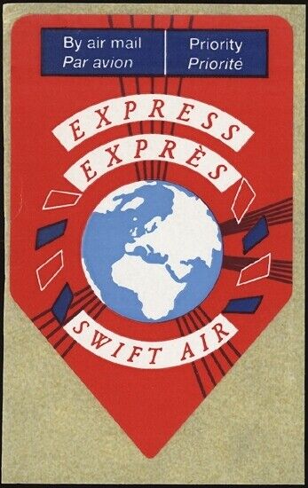 U.S., 1980s. Swift Air Air Mail Label