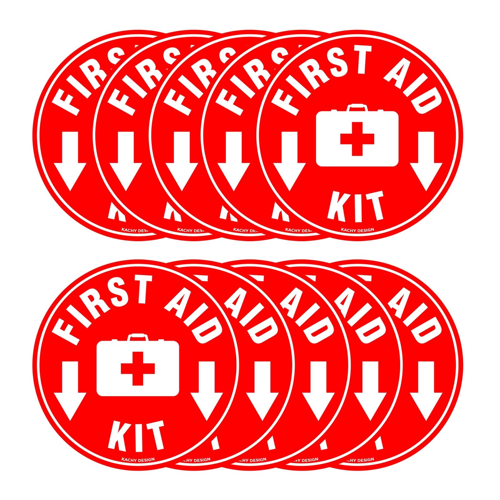 First Aid Kit Sign Sticker Red | 4.5\