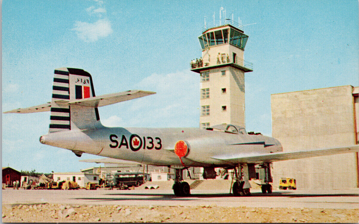 North Bay Ontario Interceptor Jet Airplane RCAF Station Unused Postcard G67