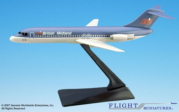 Flight Miniatures British Midland DC-9 Desk Top Display Jet 1/200 Model Airplane