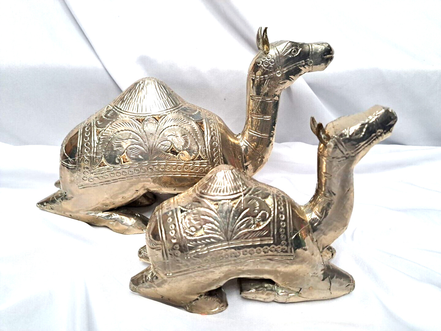 Vintage Royal Saudi Prince Camels Ceramic Silver Paper Ornate Mid-Century Modern