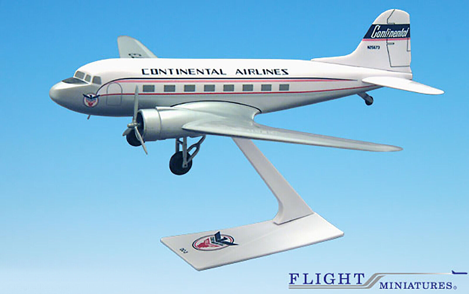 Flight Miniatures Continental Douglas DC-3 Reg#N25673 1:100 with stand. New