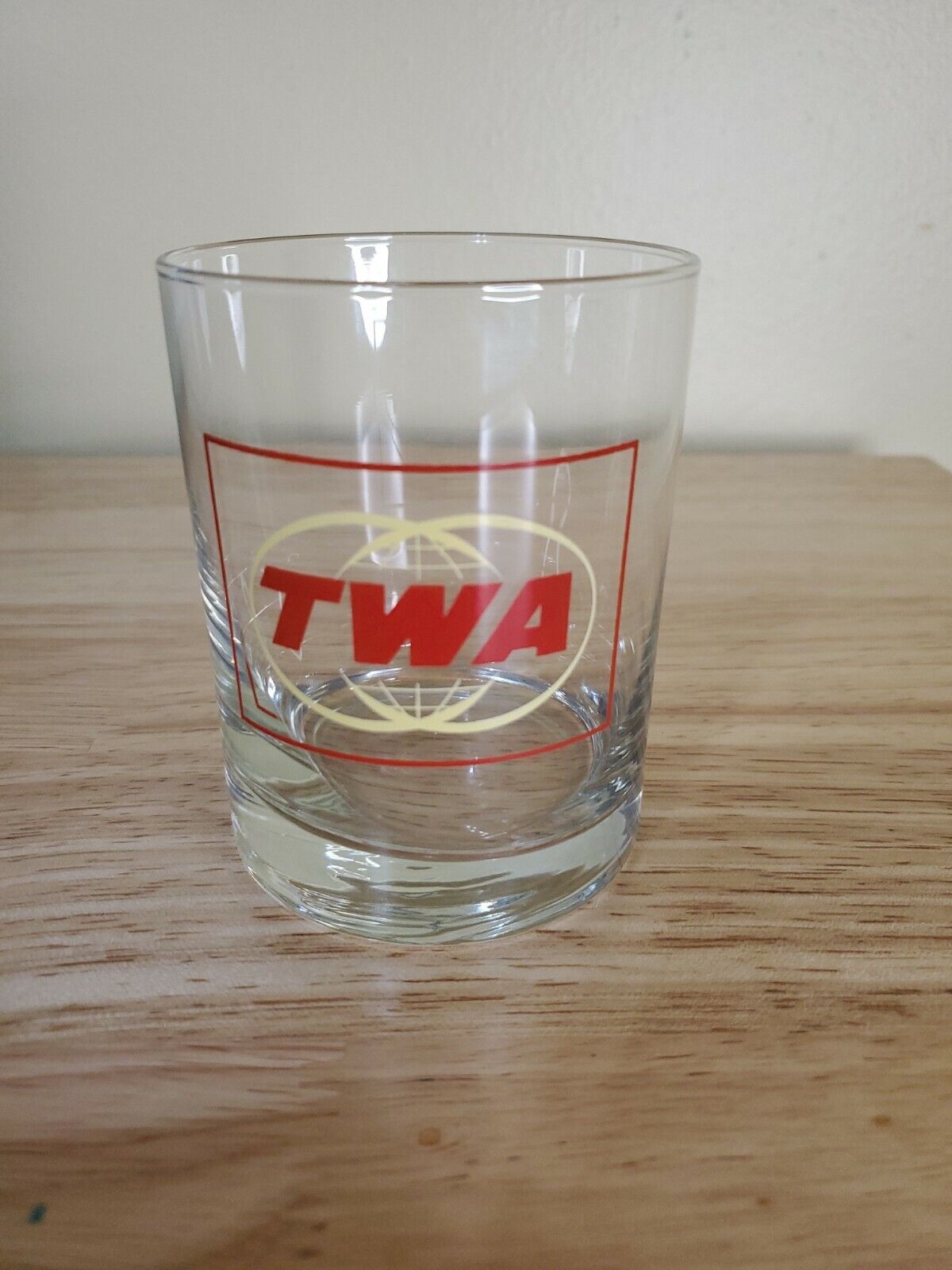 TWA Airlines Advertising Whiskey Cocktail Drink Glass Vintage 4