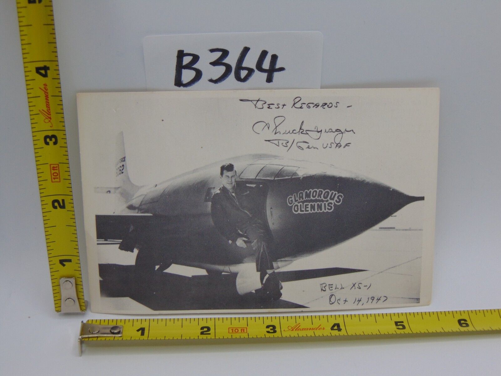 TEST PILOT CHUCK YEAGER BELL XS-1 SOUND BARRIER FLIGHT PHOTO POSTCARD