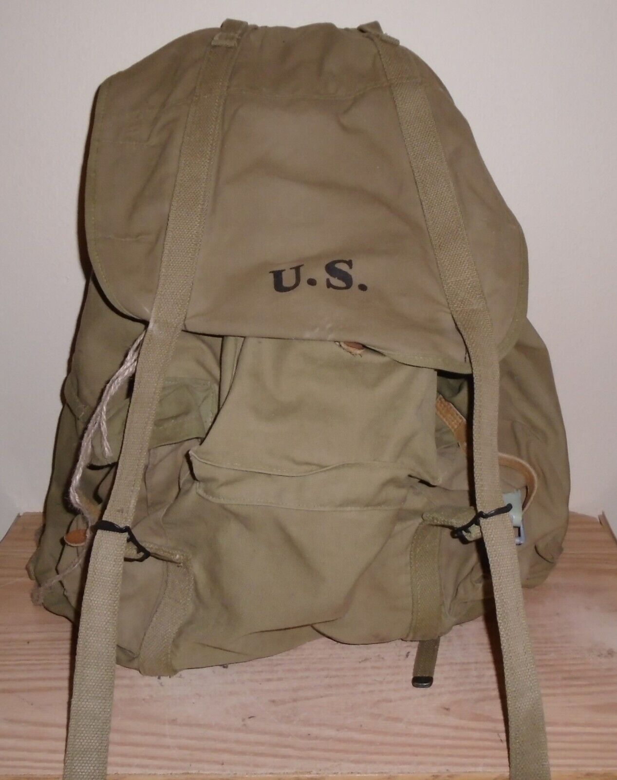 Vintage US Army Military Field Backpack Rucksack Canvas Bag With Frame