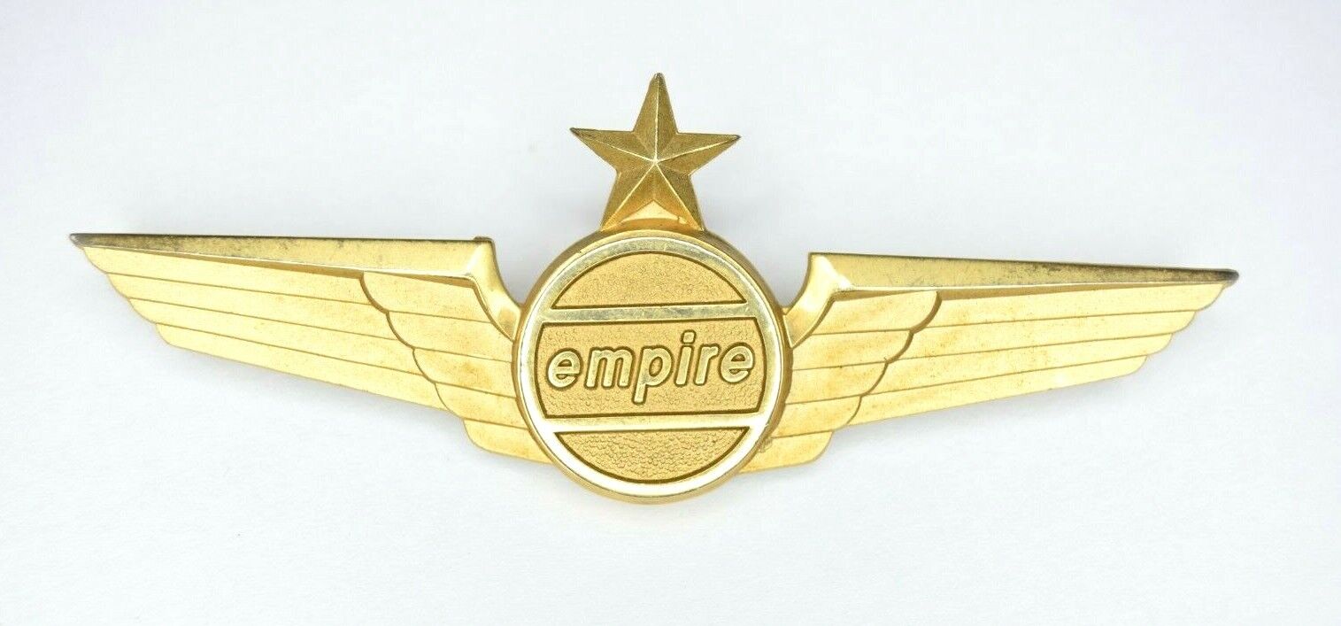 Authentic Vintage Obsolete Empire Airlines Pilot Wing Pin Badge Wings New York