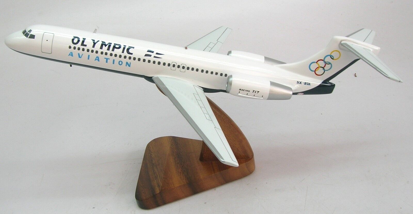 Boeing B-717 Olympic Air B717 Airplane Wood Model Replica Small 