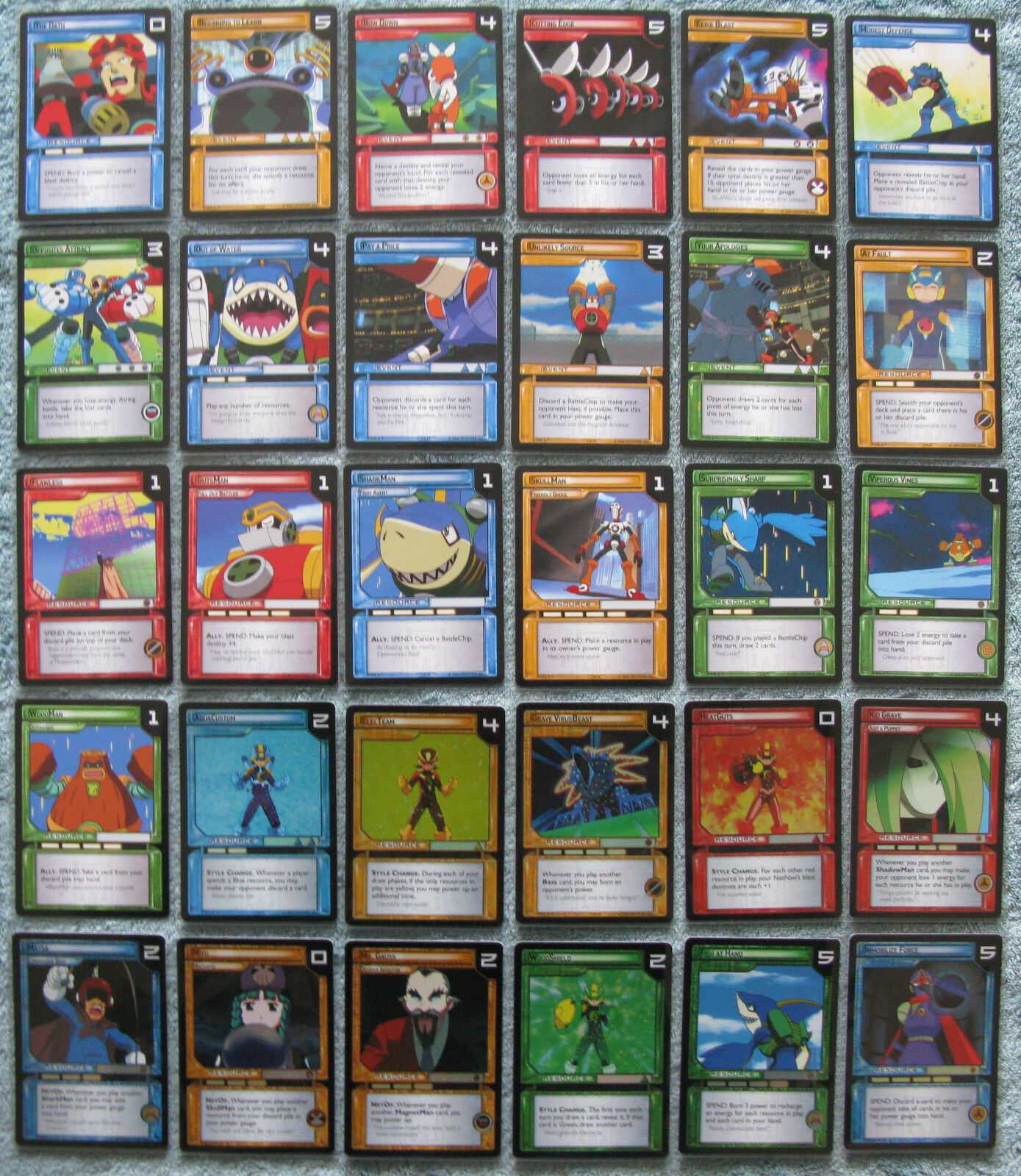 MegaMan NT Warrior TCG Grave Ultra, Super and Rare Cards