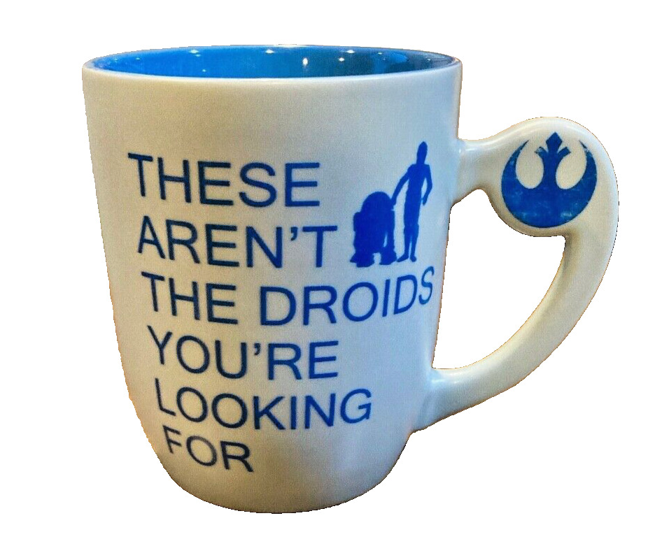 Star Wars Rebel Logo Droids R2-D2 C-3PO Disney Parks Blue Mug Cup Coffee Drink