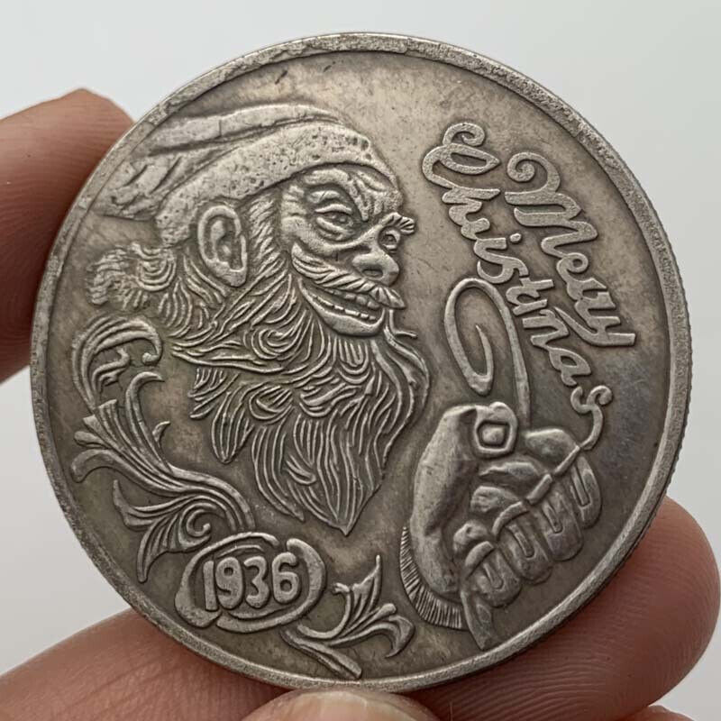 1936 Santa Merry Christmas Best Wish Art Carft Collectible Coin US