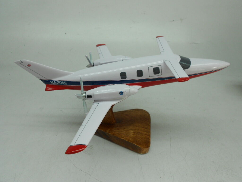 Avtek 400 Business Aircraft AI Mooney Airplane Mahogany Wood Model Small New