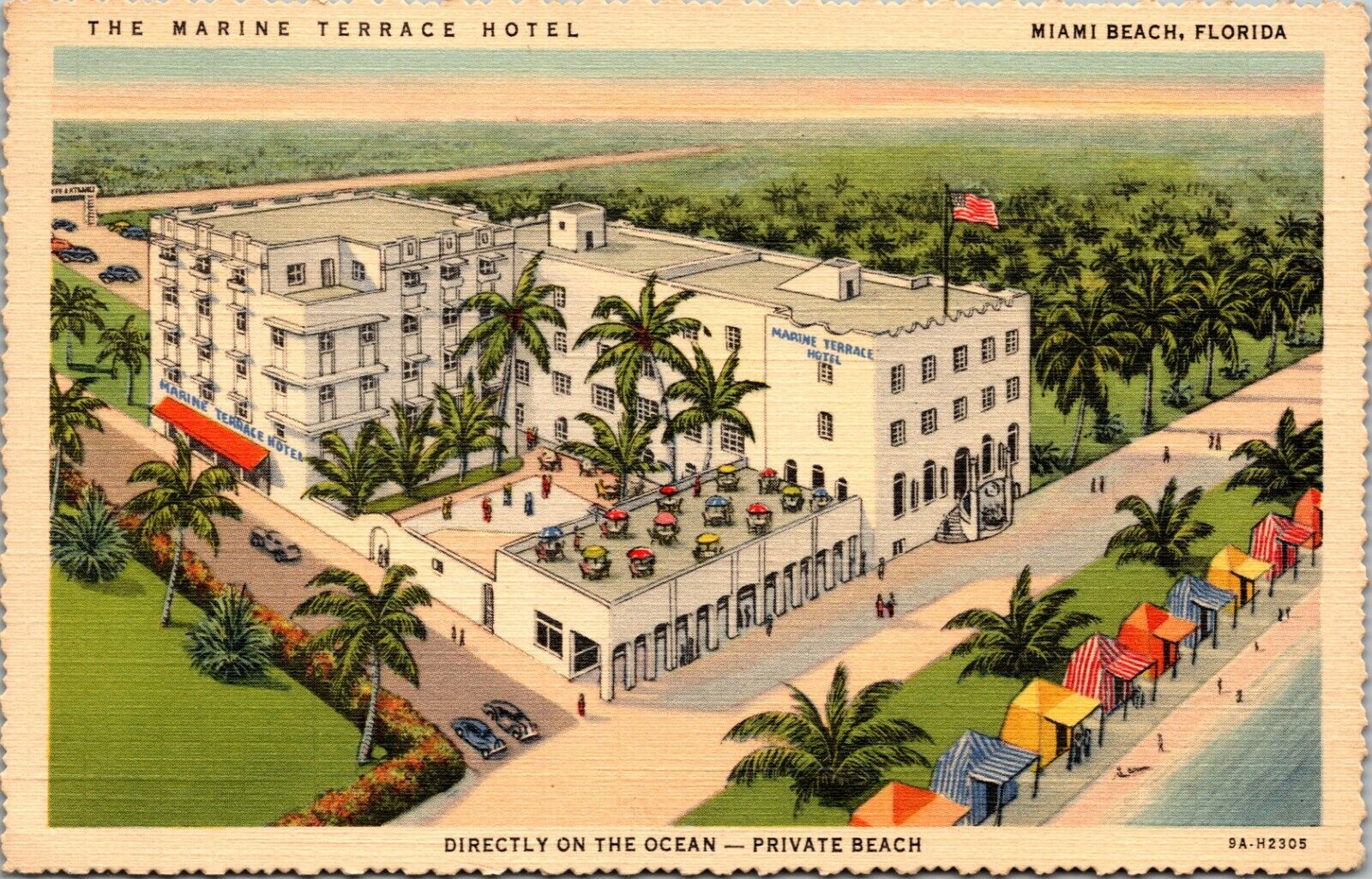 Miami Beach, FL Postcard The Marine Terrace Hotel
