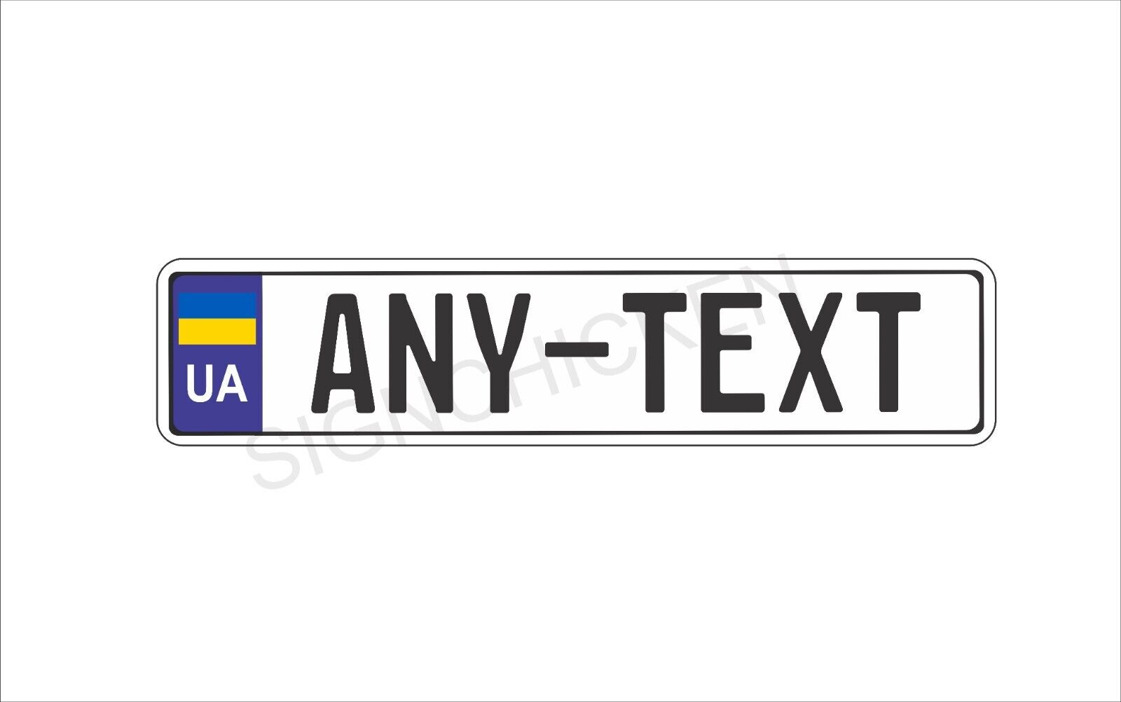 UKRAINE, UKRAINIAN, EURO STYLE TAG BMW, European license plate, ANY TEXT, CUSTOM
