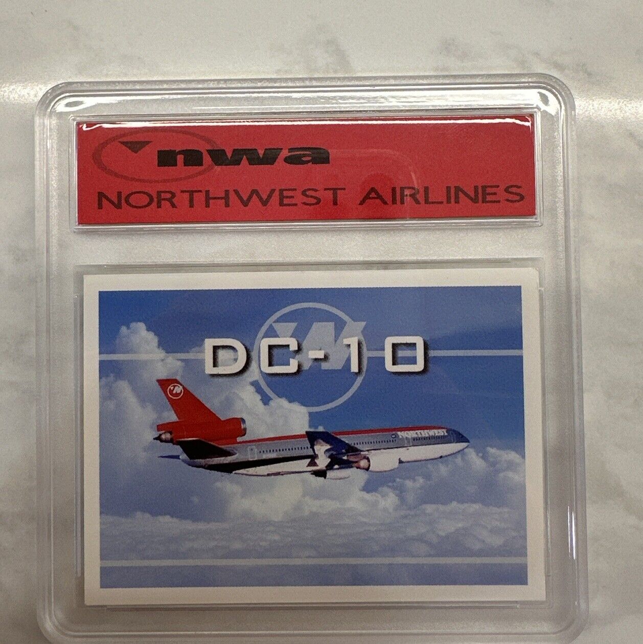 NORTHWEST AIRLINES PILOT CARD RARE MD DC-10 1990s HARD CASE MINT NEW FAST SHIP