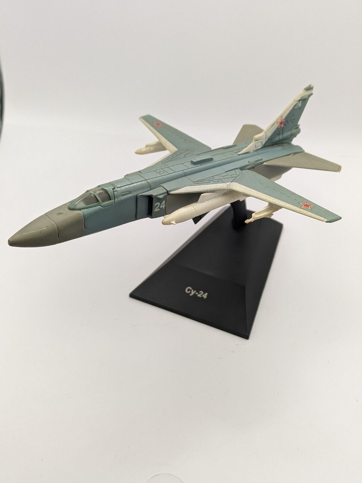 Su-24 Sukhoi Fencer Supersonic Aircraft 1974 Year 1/170 Scale Model with Stand