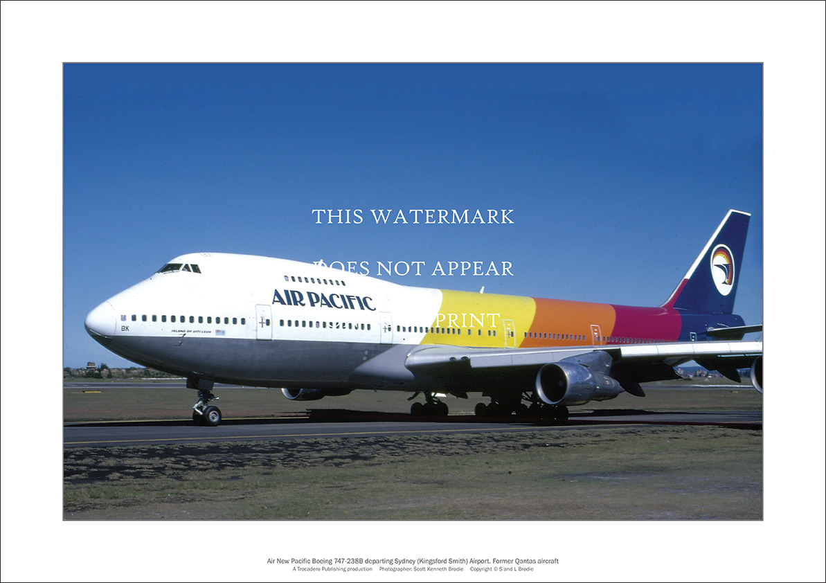 Air Pacific 747-238B A2 Art Print – ex-Qantas at Sydney – 59 x 42 cm Poster