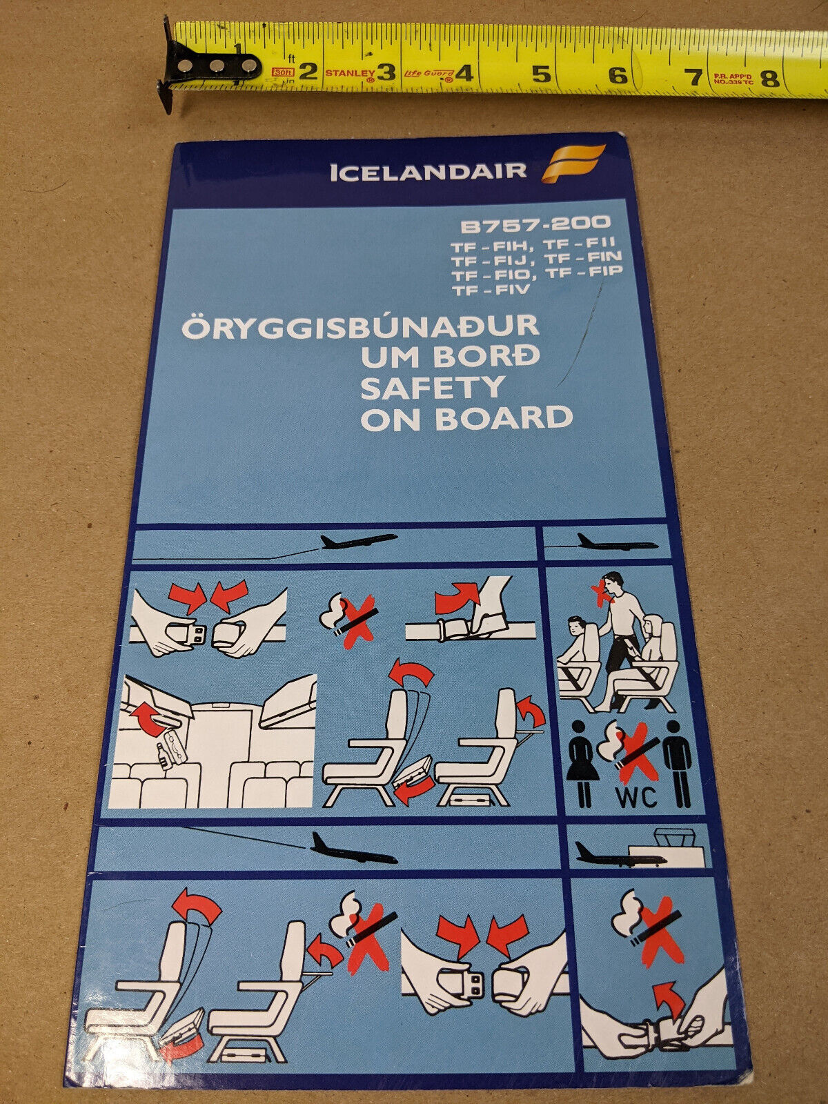 ICELANDAIR BOEING B757-200 SAFETY CARD 2003