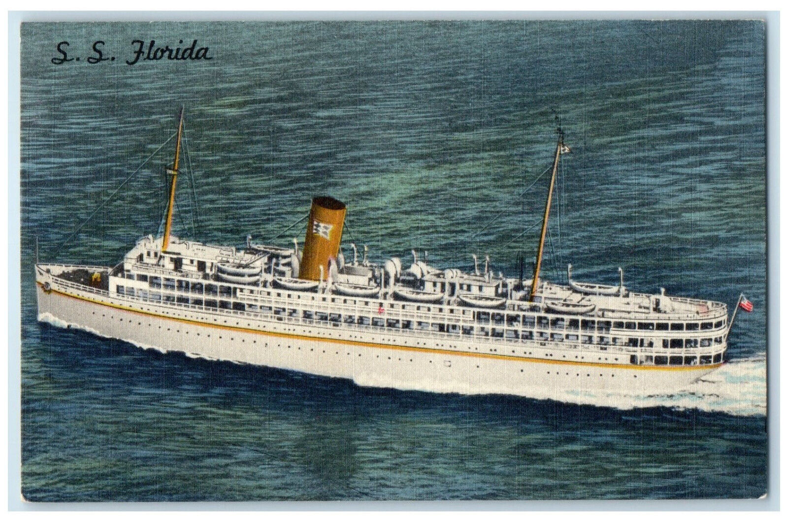 1961 S.S. Florida Nassau Cruise P&O Steamship Co. Miami Florida Postcard