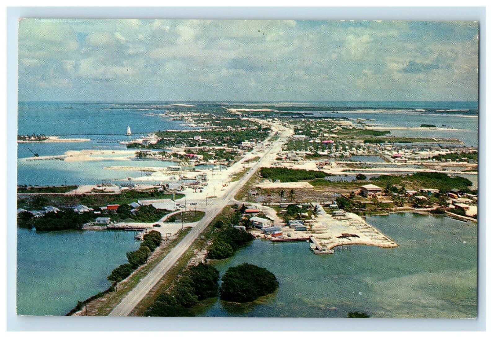 1962 Air View Of Marathon Key West Florida FL Posted Vintage Postcard