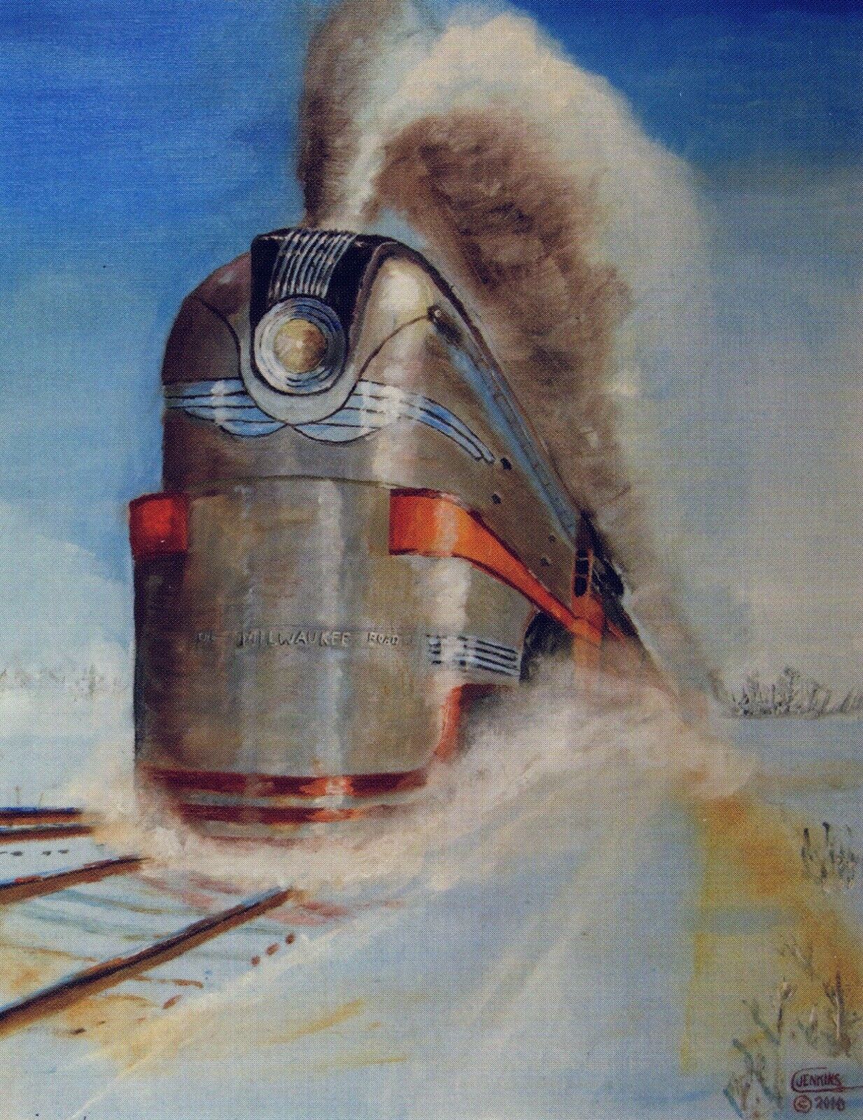 10 postcards of painting of a Milwaukee Road Streamliner  CMstP&P  