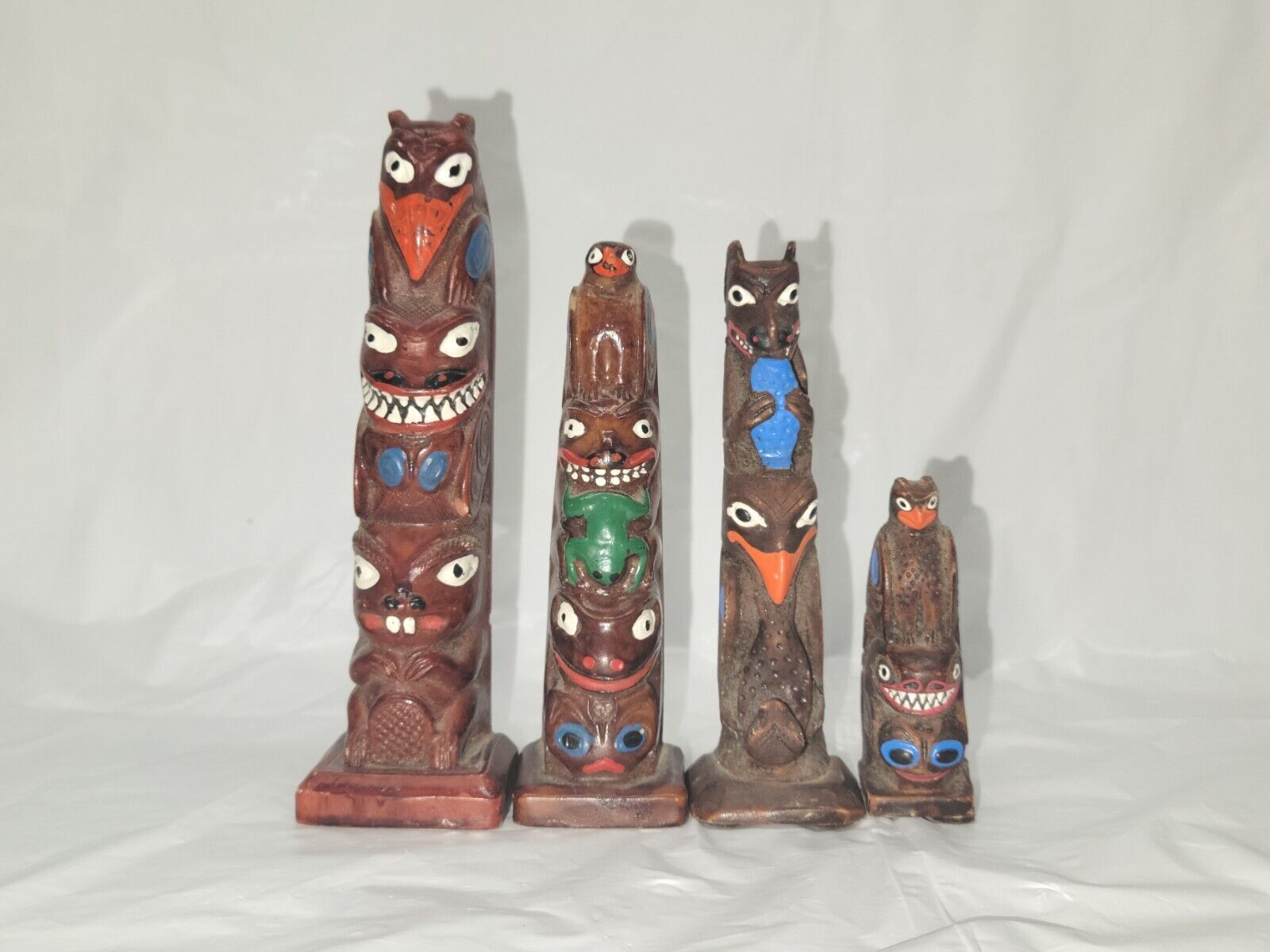 Vintage Alaska Craft Totem Pole Ketchikan Resin Souvenirs 1970s #5386