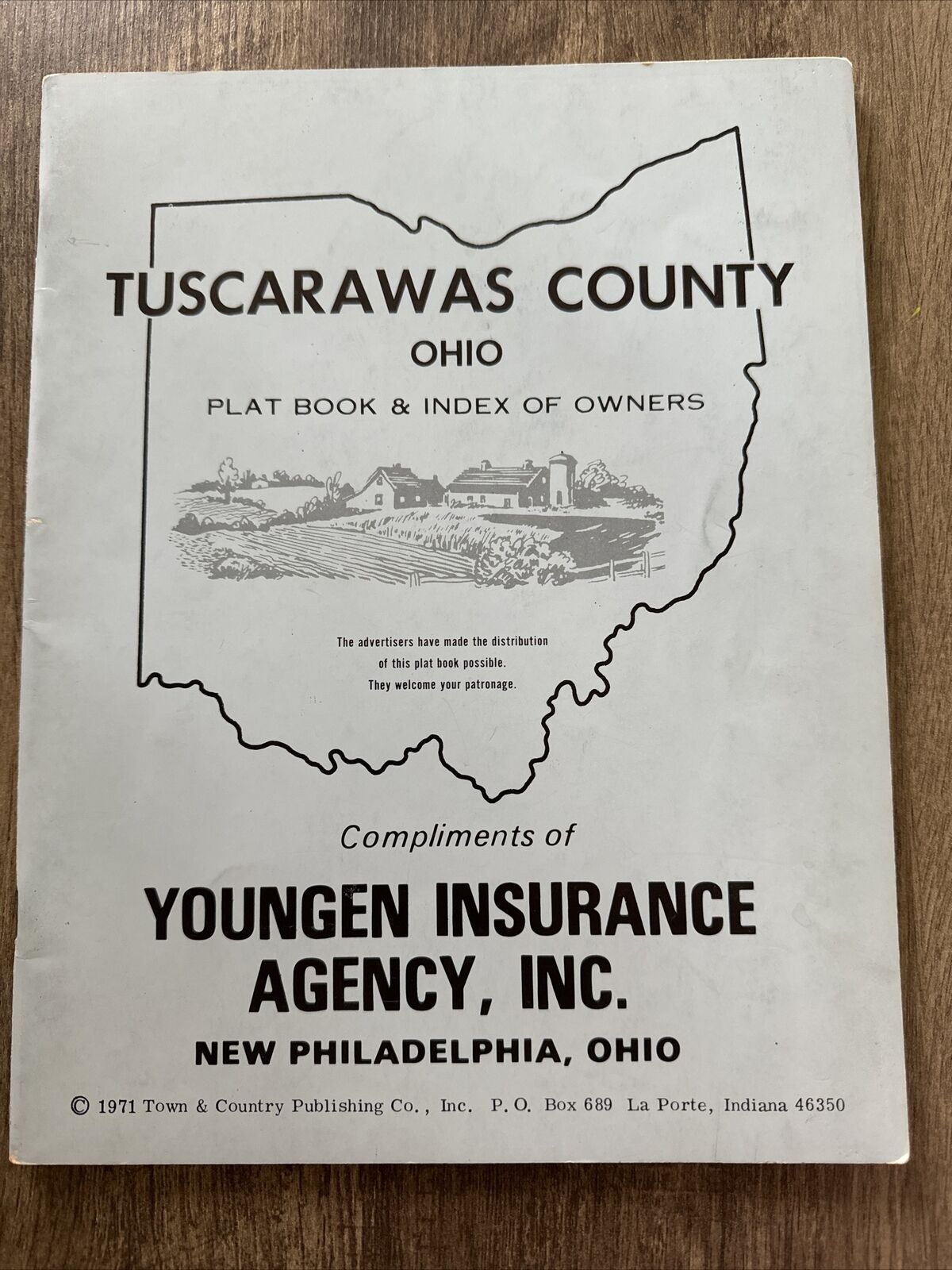1971 Plat Maps Of Tuscarawas County Ohio Book Plat Book & Index of Owners