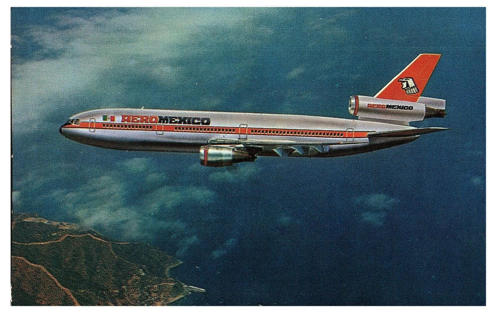 AeroMexico El Grande DC 10 30 Airline Issued Postcard