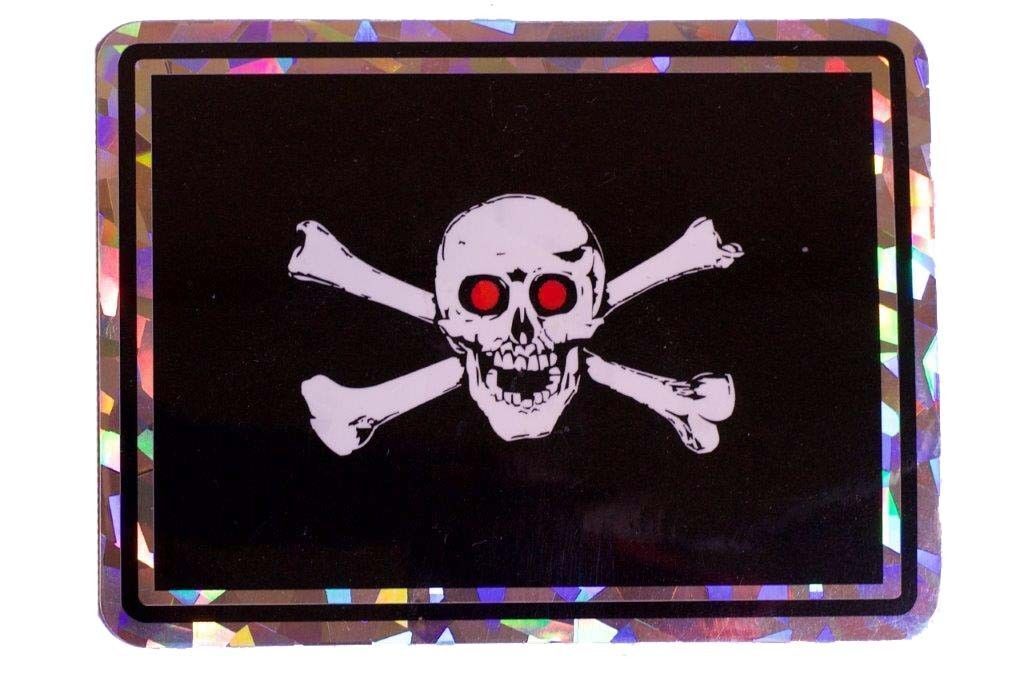 Pirate Red Eyes Reflective Decal Bumper Sticker 3.875\